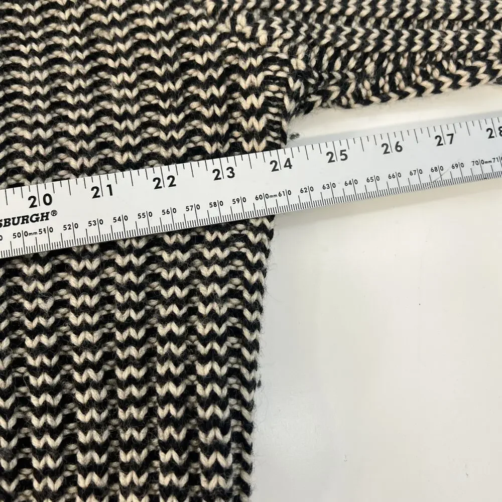 Vintage Polo Ralph Lauren Brioche Large Sweater Black White‎ Wool Knit Crewneck